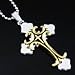 Necklace Stainless Steel Silver and Gold Cross Necklace - English Cross