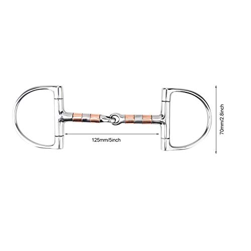 Western Horse Snaffle Stainless Low Leverage Steel Copper Roller Jointed Mouth Snaffle Bit Copper Winding - Thumbnail 7