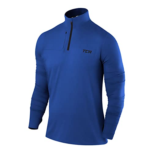 TCA Men's Long Sleeve Sports T-Shirt - Fusion Pro Quickdry Half Zip Quick Dry Sports Shirt for Men