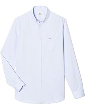 Lacoste Men's Men's Classic Fit Shirt In Mini Piqu in Size 45-XL-2XL Light Blue