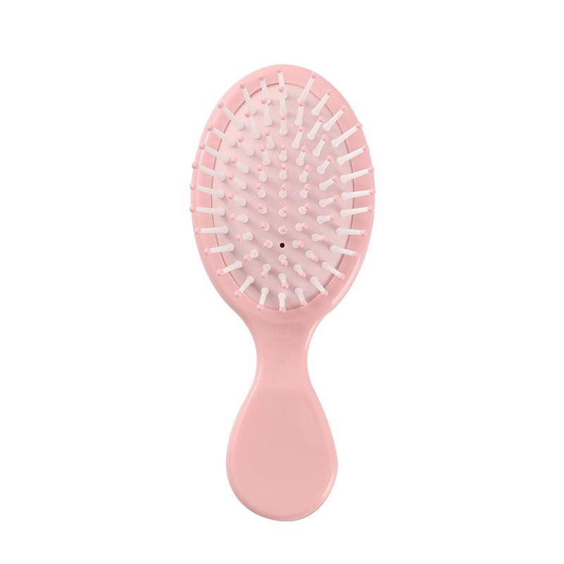 Mini Travel Detangler Brush Mini Detangler Small Oval Wet Brush for Girls Boys Women Men Kids Wet Dry Hair Pink — image 1