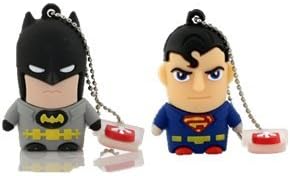 Batman vs Superman (Set of 2) - Batman & Superman USB Flash Drive 512MB-Total of 1GB