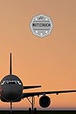 Notizbuch: Kariert, 120 Seiten ca. A5, Bullet Journal, Tagebuch, Flugzeug, im Softcover (German Edit by 