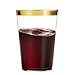 Munfix 100 Gold Plastic Cups 8 Oz Clear Plastic Cups Tumblers Gold Rimmed Cups Fancy Disposable Wedding Cups Elegant Party Cups with Gold Rim