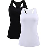 beautyin Women Tank Top with Shelf Bra Racerback Workout Yoga Tops Undershirt