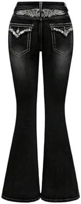 WDIRARA Women's Y2K Grunge Raw Trim Flare Jeans Vintage Punk