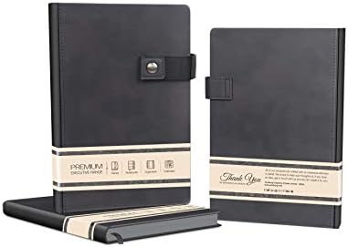 Amsburg Premium Journal Executive Elastic Button Lock Journal Notebook Diary (Black)