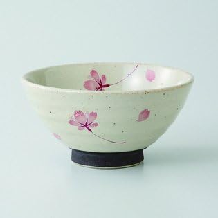 Japanese porcelain Hasami ware. Set of 5 shower of cherry blossom pink meshiwan bowls S. hsm-J61-65408
