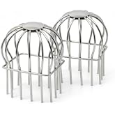 WZZHHJ 2-Pack 304 Stainless Steel Gutter Protector, Square Downspout Guard for Roof, Patio and Garden Drains, Anti-Clog Drain Filter for PVC Openings (5 * 7.5cm)