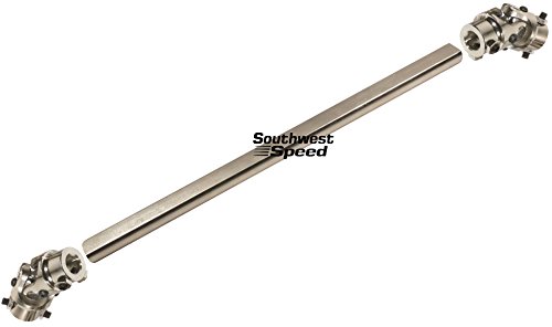 NEW SOUTHWEST SPEED 36" LONG, CUT-TO-LENGTH, 3/4" DD INTERMEDIATE STEERING SHAFT & U-JOINTS TO CONNECTS 3/4" DOUBLE D TO 3/4"-30 SPLINE, NICKEL PLATED SHAFT, NICKEL PLATED UNIVERSAL JOINTS