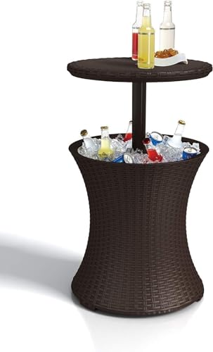 Pacific Cool Bar - Mesa nevera para jardín, Color Marrón