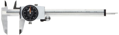Brown & Sharpe 75.116550 Dial Caliper, Stainless Steel, Black Face, 0-6" Range, +/-0.001" Accuracy, 0.1" Resolution, Meets DIN 862 Specifications