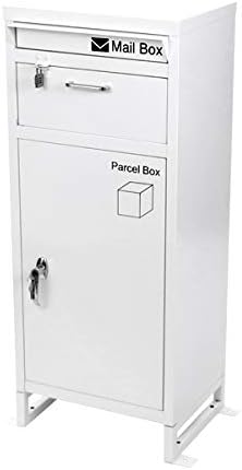 スチール製 宅配ボックス 宅配box 2段 ホワイト スチールロッカー ポスト 郵便ポスト 郵便受け 置き型 戸建て 一戸建て用 再配達対策 鍵付き シンプル 防犯 大容量 大型 丈夫 ダイヤル南京錠付き スタンド 配達 宅配ポスト 玄関 エントランス 白 Stltakub003wh