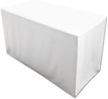 Folding Table Cover, Fitted Tablecloth for 4-Foot Folding Table, White