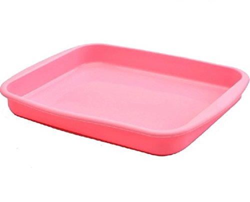 Allforhome 9 Inches Rectangle Cake Baking Mold Tray Nonstick Flexible Silicone Bakeware Pizza Mould Cake Pans Soap DIY Mold Candy Bread Loaf Toast Mold Multifunction