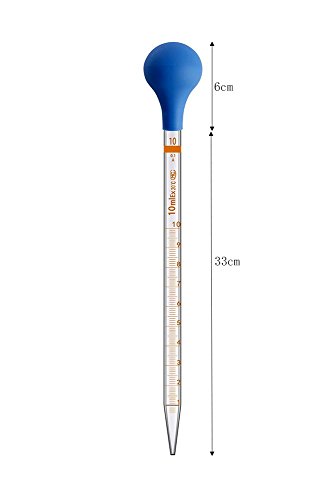 10pcs 10ml Glass Graduated Droppers Lab Pipettes Dropper Liquid Pipette with 10 Rubber Caps - Thumbnail 2