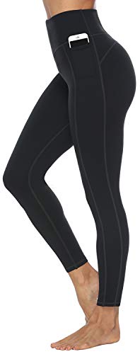 VOEONS Yoga Pants for Women High Waisted Tummy Control Spandex Exercise Running Athletic Leggings with Pockets Womens Workout Pants Black