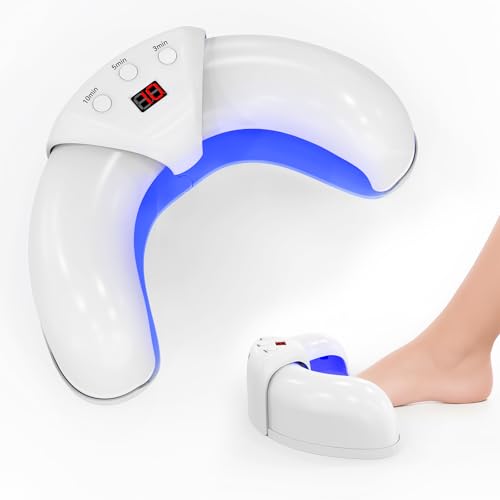 Fungal Nail Treatment Device for Toenails & Fingernails, LED Light Therapy for Discolored & Thick Nails, Adjustable Timer, Multi-Nail Design, Easy Home Use-Pure White