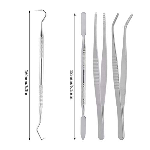 WOWOSS 9 Pieces Mosaic Tools Kit, Mosaic Tiles Beginner Set Including 2 Scrapers, 2 Tweezers, 1 Double-Ended Hook, 1 Spatula, 1 Sponge, 1 Cleaning Cloth and Storage Bag