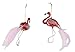 Pink Flamingo Christmas Tree Ornament, Glass Hanging Ornaments (5.4 x 3.5 in, 2 Pack)