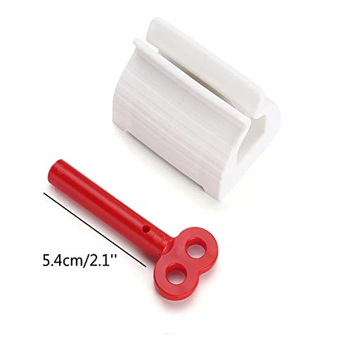LONG TAO 8PCS Standing Tube Squeezer Rolling Tube Toothpaste Squeezer Toothpaste Seat Holder Stand Rotate Toothpaste Dispenser for All Toothpaste Tube (4 Blue and 4 Red)