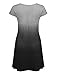 Lock and Love WDR1089 Womens Ombre V Neck Cap Sleeve T Shirt Dress XXXL BLACK