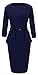 HOMEYEE® Women's Vintage Tartan Wear to Work Bodycon Dress B267 (L, Dark Blue)