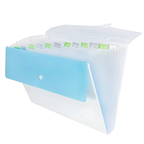 Snail&Hawk Expanding File Folder, Accordion File Organizer with Handle and Labs, A4 Size for Officer and Students