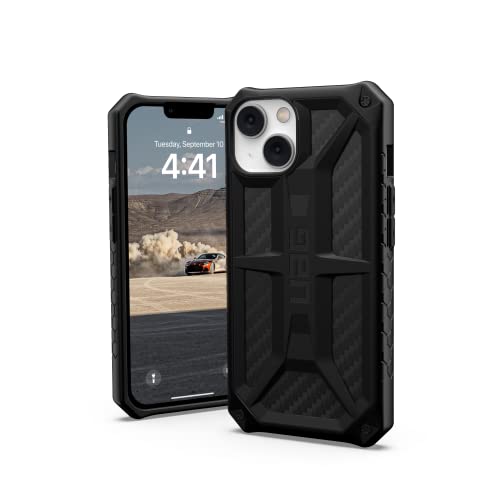 URBAN ARMOR GEAR UAG Designed for iPhone 14 Case Carbon Fiber 6.1 Monarch Rugged Premium Protective Cover Lightweight Slim Shockproof Dropproof Compatible with Wireless Charging