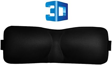 Sleep Mask WOQU 3D Square Eyeshade 3-5mins Fall Asleep with Velcro Design for Nighttme, Lunch break(black)