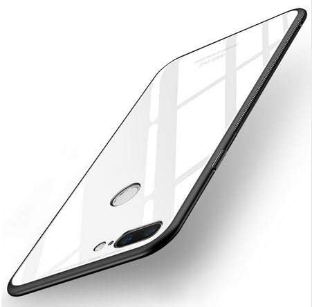 A rtistque Luxurious Shockproof TPU Bumper Back Glass Case Cover with Scratchfree Body and Toughened Glass for One Plus 5T- White