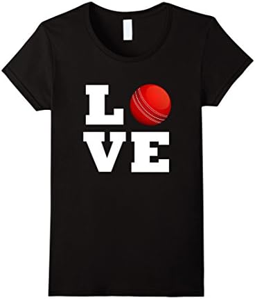 Women's I Love Cricket T-Shirt - Cricket Lovers Shirt Small Black