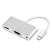 Wosung USB-C to HDMI VGA Adapter, 2 in 1 USB 3.0 Type C to VGA HDMI 4K UHD Converter Adaptor Thunderbolt 3 Compatible Dual Screen Display with Aluminium for 2016/2017 MacBook, Macbook pro primary