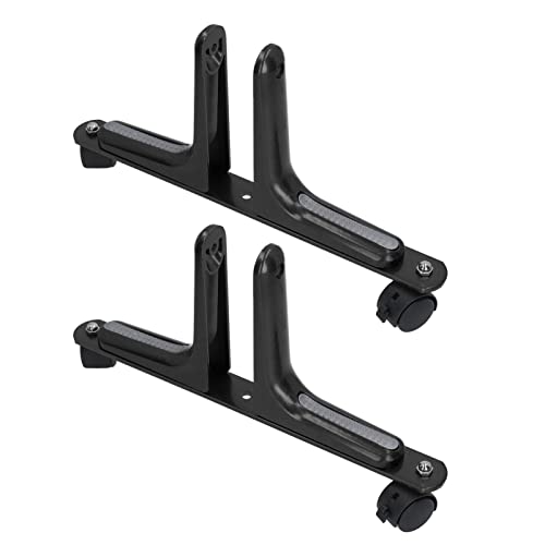 Screen Divider Support Leg, Adjustable Room Divider Feet with Wheels Heavy Duty 100kg Load Capacity Aluminum Alloy Stand for Office Partition Panel, Set of 2 Black