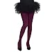 HDE Womens Solid Gradient Color Stockings Opaque Microfiber Footed Tights,XS-M,Maroon