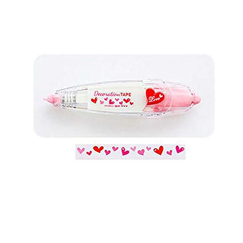 SUPERTOOL Decorative Correction Tape Pen, Cute, Vivid Design Patterns,Heart, for DIY/School/Decoration (1 Pcs)