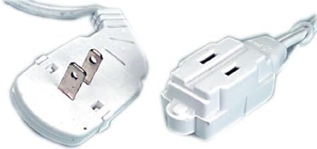 White 7 FT Extension Cord with Flat Flug by Woods Industries