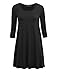 OLLIE ARNES Women's Plus Size 3/4 Sleeve Swing Tunic Dress with Side Pocket