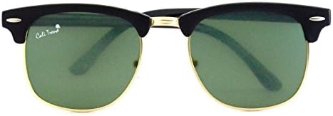 Polarized Dark Green Mirrored Sunglasses Vintage Gold Trim Mens &amp; Womens Design by Cali Trend