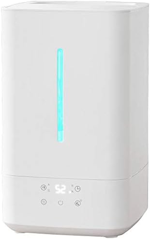 Bonarca STC-500 (WH) Hybrid-Type Humidifier, 13.5 fl oz (5.0 L) Maximum Humidification 13.5 fl oz (400 ml)/h – Humidification Levels – 6 & 7 Humidity Settings, Large Capacity, Top Water Supply, Aroma Compatible, Ultrasonic Type, Heating Type, Remote Control Included