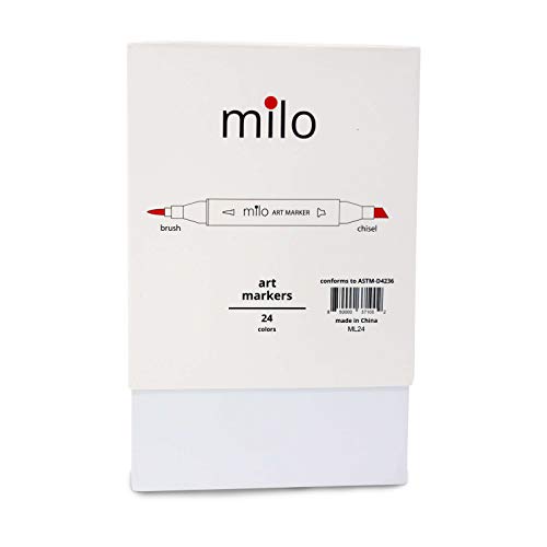 milo Alcohol Brush Markers Set of 24 Art Markers Double Tip Markers