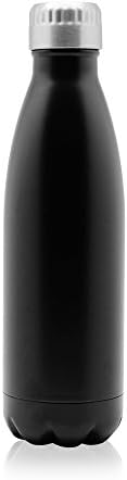 Cool Therma 17oz Double Wall Vacuum insulated Stainless Steel Water Bottle (Black)