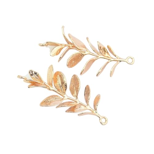 MAIPHAMDKN New 2026 12X19Mm 24K Gold Color Plated Brass Leaf Leaves For DIY Jewelry Accessories Fashion Creative Gift