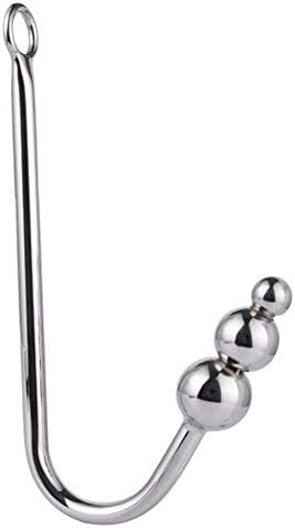 Mini Portable Stainless Metal Hook Back Massage 3 Ball Àňàles Massage & B=D-S-M Boňd-àgé Kits for Male Female Lovers (Silver)