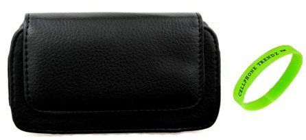 Samsung Galaxy s3, S III, i747 Horizontal Leather Case with Magnetic closure with belt clip and belt loops. Comes with Car Charger and Radiation Shield (Black)