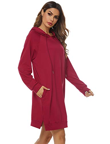 Sykooria-Felpa-Lunghe-con-Cappuccio-da-Donna-Hoodie-Sportiva-Invernale-con-Tasca-Pullover-Casual-Manica-Lunga-S-XXL