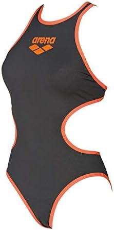 Amazon Arena One Women S Big Logo One Piece Swimsuit Deep Grey Fluo Orange 553 34 ワンピース 通販