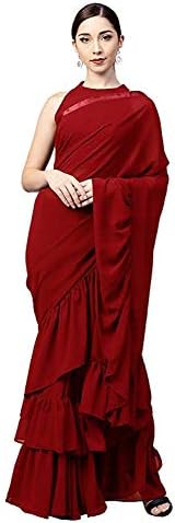 Jesti Designer Maroon Raffel Georgette Saree
