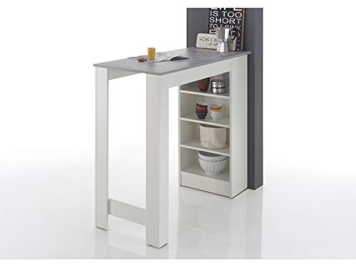 möbelando Bartisch Esstisch Tresentisch Küchentisch Bistrotisch Tisch Rosalyn I Beton/Weiß – Bild 3