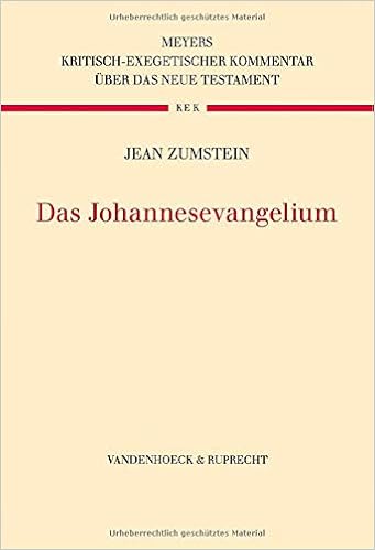 Das Johannesevangelium Kritisch Exegetischer Kommentar Uber Das Neue Testament Amazon De Zumstein Jean Bucher